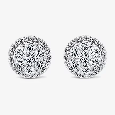 Diamond Blossom (I / I1) 1 1/2 CT. T.W. Lab Grown White Diamond 10K White Gold 11.4mm Stud Earrings