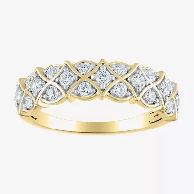 (H-I / I1) Womens 2MM 1/2 CT. T.W. Lab Grown White Diamond 10K Gold Band