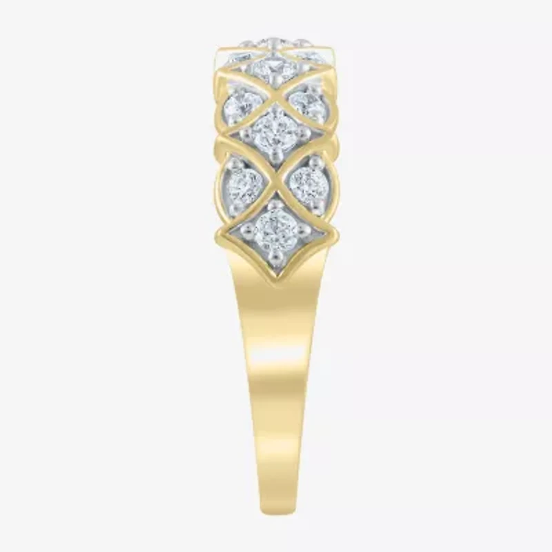 (H-I / I1) Womens 2MM 1/2 CT. T.W. Lab Grown White Diamond 10K Gold Band