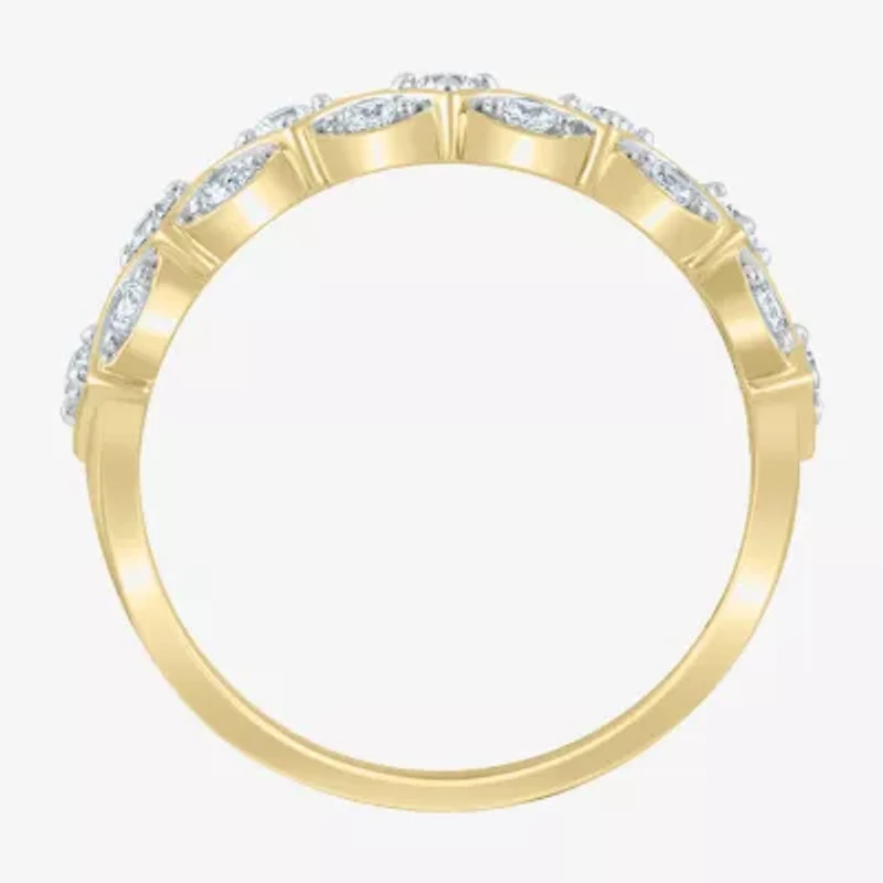 (H-I / I1) Womens 2MM 1/2 CT. T.W. Lab Grown White Diamond 10K Gold Band