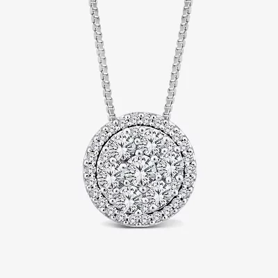 (I / I1) Womens 3/4 CT. T.W. Lab Grown White Diamond 10K White Gold 18 Inch Pendant Necklace