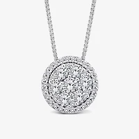 (I / I1) Womens 3/4 CT. T.W. Lab Grown White Diamond 10K White Gold 18 Inch Pendant Necklace