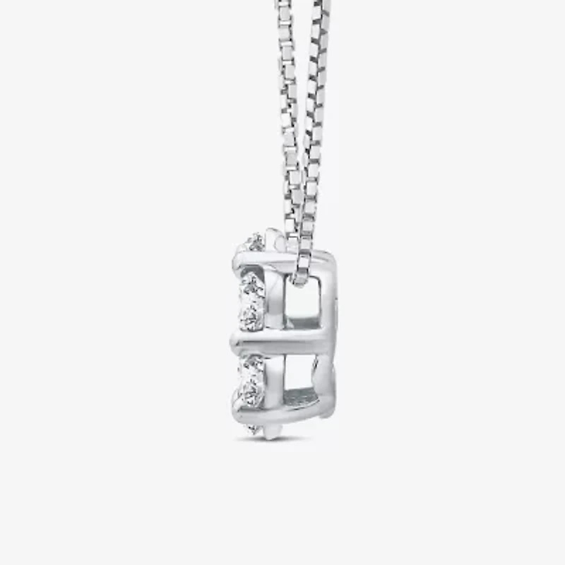 Diamond Blossom (I / I1) Womens 5/8 CT. T.W. Lab Grown White Diamond 10K White Gold 18 Inch Pendant Necklace