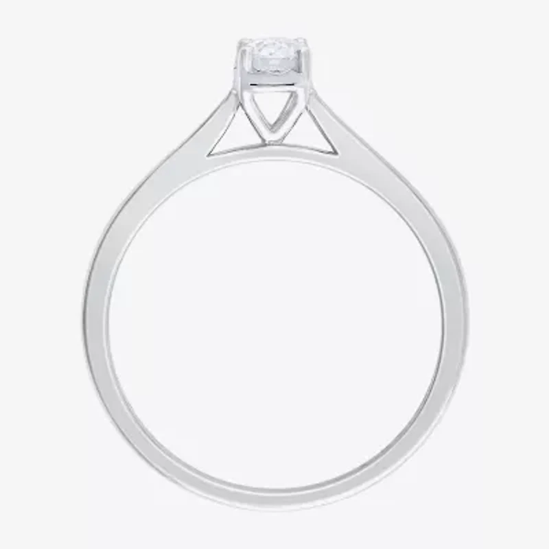 (G / Si2) Womens 1/2 CT. Lab Grown White Diamond 10K Gold Solitaire Engagement Ring