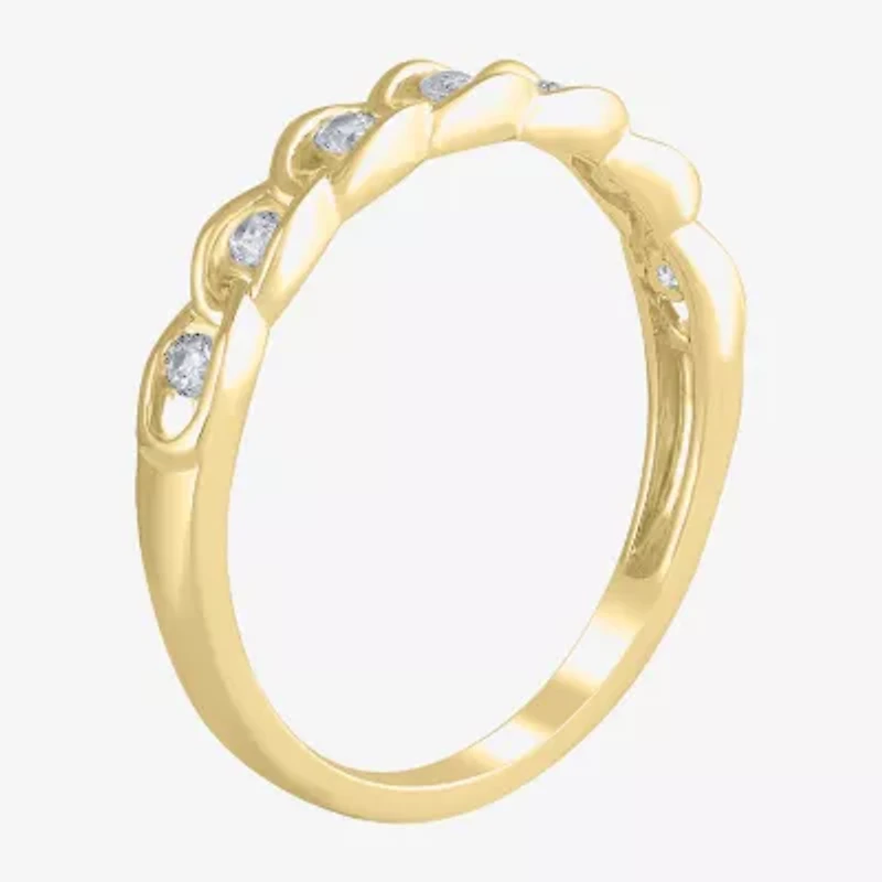 (H / I1) Womens 1/6 CT. T.W. Lab Grown White Diamond 10K Gold Wedding Band