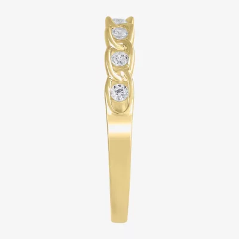(H / I1) Womens 1/6 CT. T.W. Lab Grown White Diamond 10K Gold Wedding Band