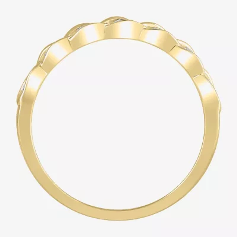 (H / I1) Womens 1/6 CT. T.W. Lab Grown White Diamond 10K Gold Wedding Band