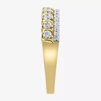 (H / I1) Womens 1/2 CT. T.W. Lab Grown White Diamond 10K Two Tone Gold Anniversary Wedding Band
