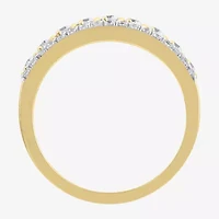 (H / I1) Womens 1/2 CT. T.W. Lab Grown White Diamond 10K Two Tone Gold Anniversary Wedding Band