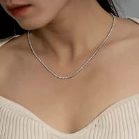 Diamonart Womens White Cubic Zirconia Sterling Silver Inch Tennis Necklace