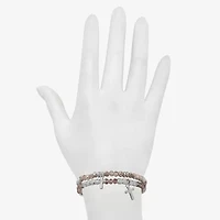 Bijoux Bar Delicates Silver Tone Womens 2-pc. Glass Bracelet Set