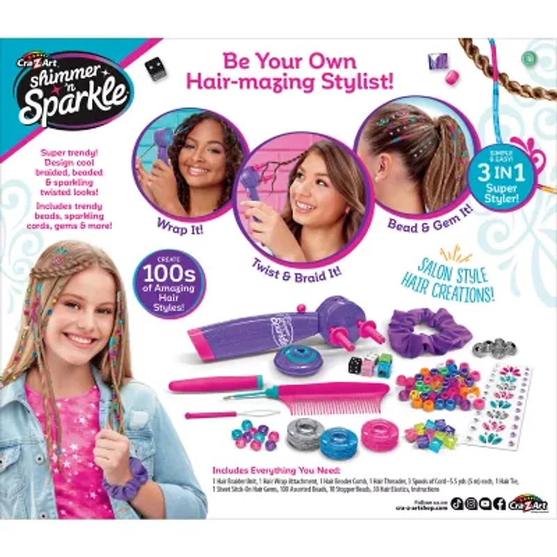 Cra-Z-Art Braid Bead & Twist Deluxe Hair Designer Fashion Kit