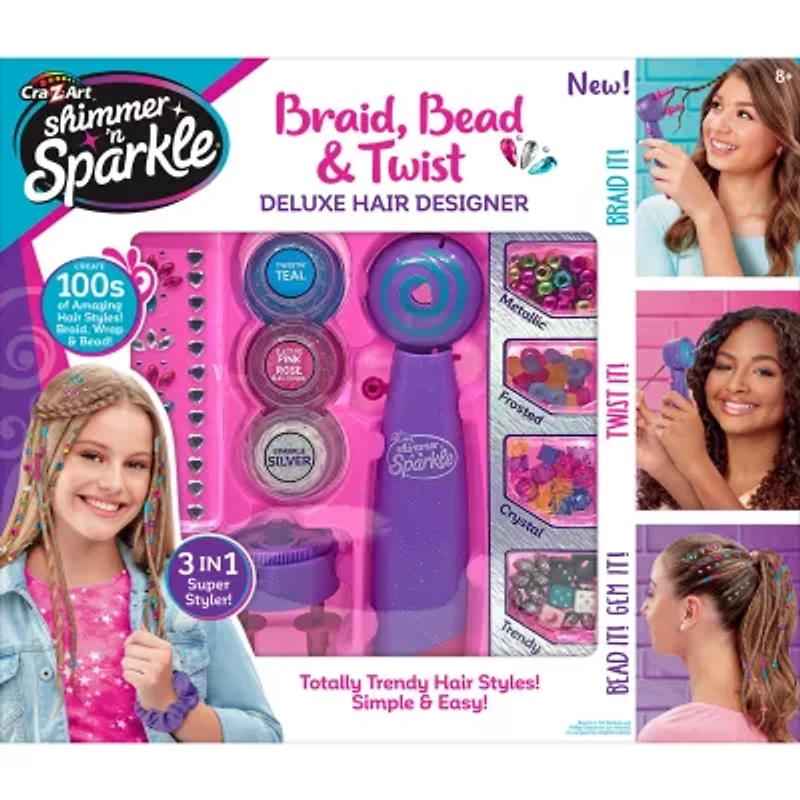 Cra-Z-Art Braid Bead & Twist Deluxe Hair Designer Fashion Kit