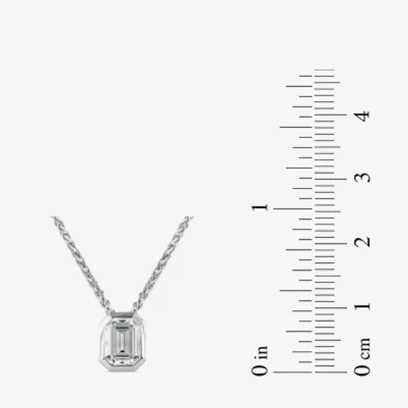 (F / Si2) Womens 2 CT. Lab Grown White Diamond 10K White Gold 18 Inch Pendant Necklace