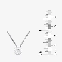 (F / Si2) Womens 2 CT. Lab Grown White Diamond 10K White Gold Cushion 18 Inch Pendant Necklace