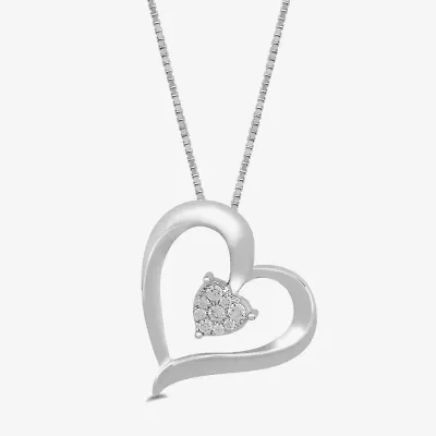 Womens 1/10 CT. T.W. Lab Grown White Diamond Sterling Silver 18 Inch Pendant Necklace