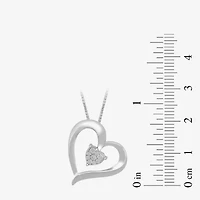 Womens 1/10 CT. T.W. Lab Grown White Diamond Sterling Silver 18 Inch Pendant Necklace