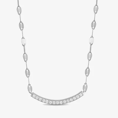 Womens 1/10 CT. T.W. Lab Grown White Diamond Sterling Silver Heart 1/ Inch Pendant Necklace