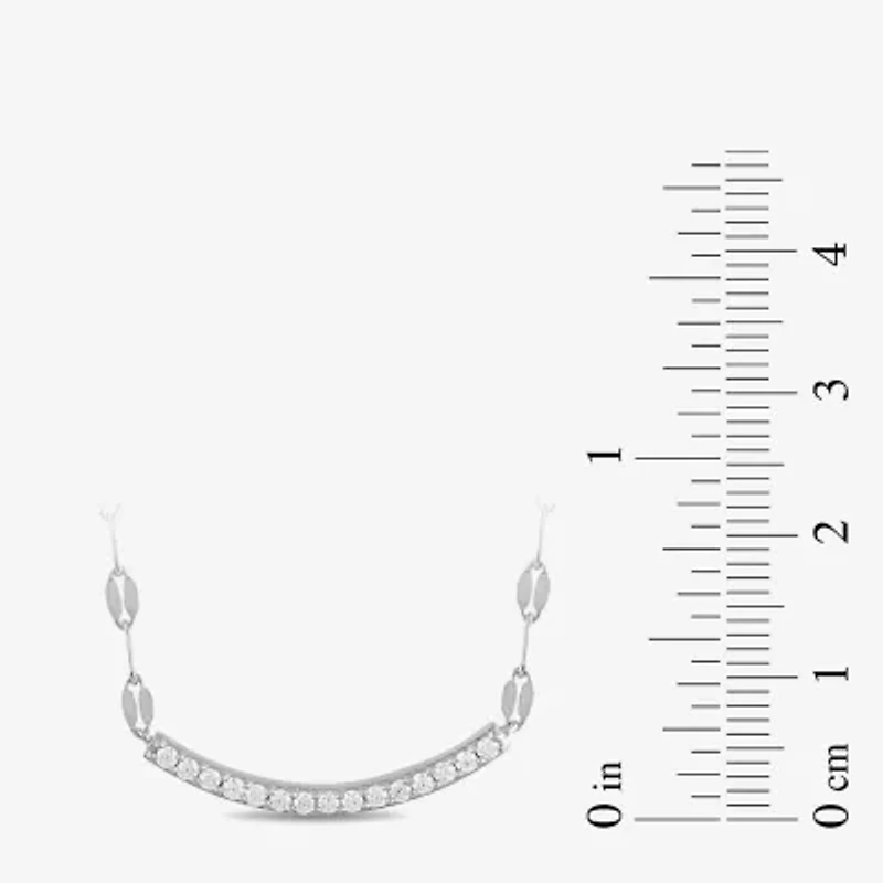 Womens 1/10 CT. T.W. Lab Grown White Diamond Sterling Silver Heart 1/ Inch Pendant Necklace
