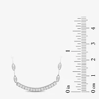 Womens 1/10 CT. T.W. Lab Grown White Diamond Sterling Silver Heart 1/ Inch Pendant Necklace