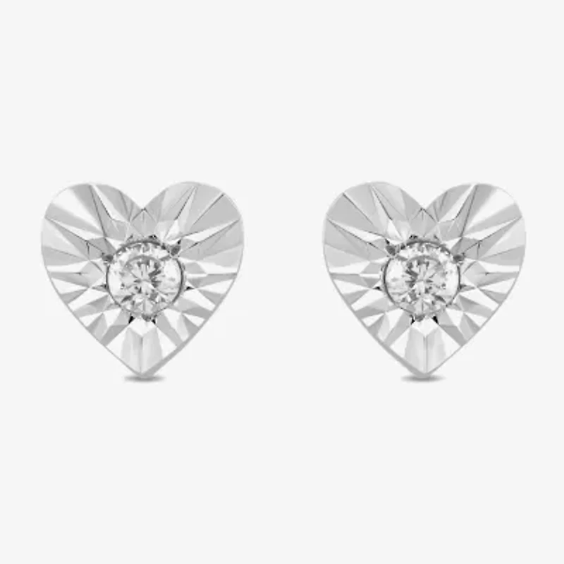 1/10 CT. T.W. Lab Grown White Diamond Sterling Silver 5.4mm Stud Earrings