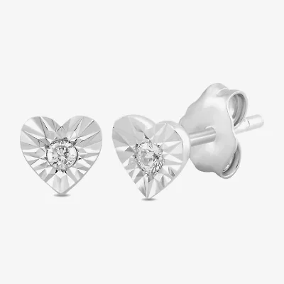 1/10 CT. T.W. Lab Grown White Diamond Sterling Silver 5.4mm Stud Earrings