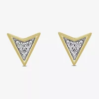 1/10 CT. T.W. Lab Grown White Diamond 14K Gold Over Silver 8.5mm Stud Earrings