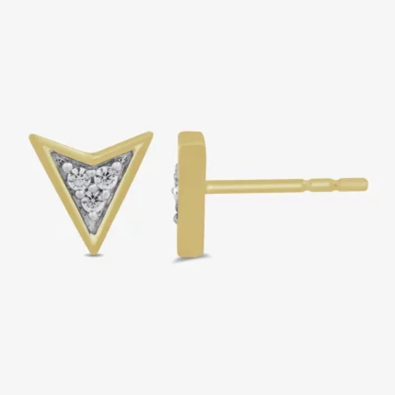 1/10 CT. T.W. Lab Grown White Diamond 14K Gold Over Silver 8.5mm Stud Earrings