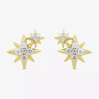North Star 1/10 CT. T.W. Lab Grown White Diamond 8.5mm Star Stud Earrings