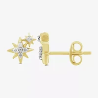 North Star 1/10 CT. T.W. Lab Grown White Diamond 8.5mm Star Stud Earrings