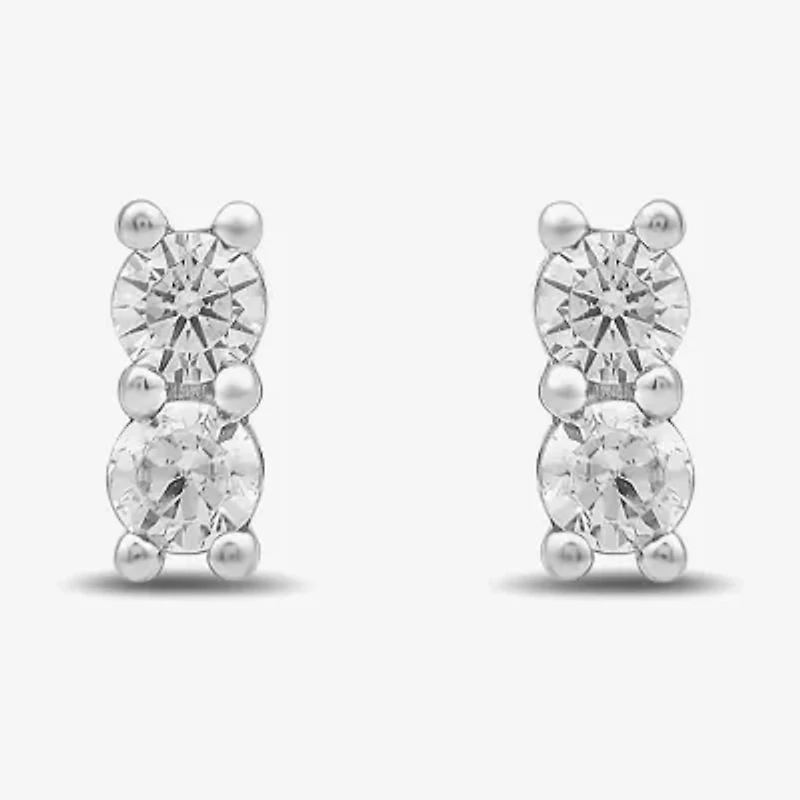 1/6 CT. T.W. Lab Grown White Diamond Sterling Silver 5.1mm Stud Earrings
