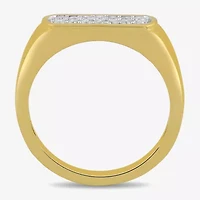 Womens 1/5 CT. Lab Grown White Diamond 14K Gold Over Silver Anniversary Cocktail Ring