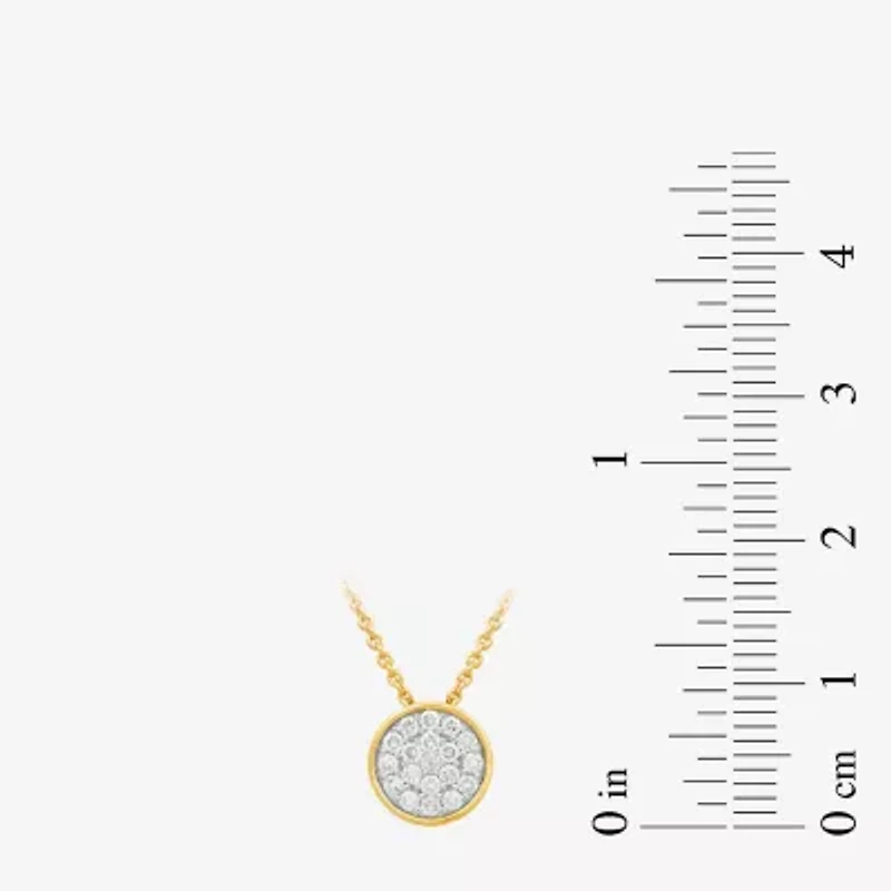 Womens 1/5 CT. Lab Grown White Diamond 14K Gold Over Silver Round 18 Inch Pendant Necklace