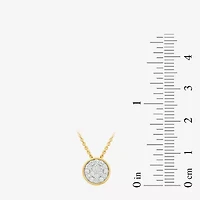 Womens 1/5 CT. Lab Grown White Diamond 14K Gold Over Silver Round 18 Inch Pendant Necklace