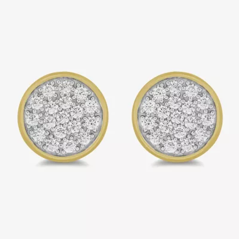 1/4 CT. T.W. Lab Grown White Diamond 14K Gold Over Silver 8.3mm Round Stud Earrings