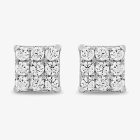 1/4 CT. T.W. Lab Grown White Diamond Sterling Silver 5.3mm Stud Earrings