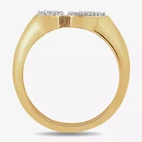 Womens 1/4 CT. T.W. Lab Grown White Diamond 14K Gold Over Silver Cocktail Ring