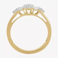 Womens 1/3 CT. T.W. Lab Grown White Diamond 14K Gold Over Silver Cocktail Ring