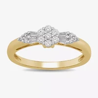Womens 1/3 CT. T.W. Lab Grown White Diamond 14K Gold Over Silver Cocktail Ring