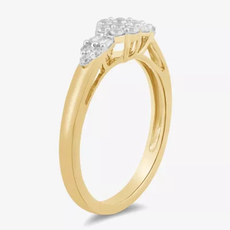 Womens 1/3 CT. T.W. Lab Grown White Diamond 14K Gold Over Silver Cocktail Ring