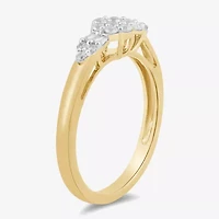 Womens 1/3 CT. T.W. Lab Grown White Diamond 14K Gold Over Silver Cocktail Ring