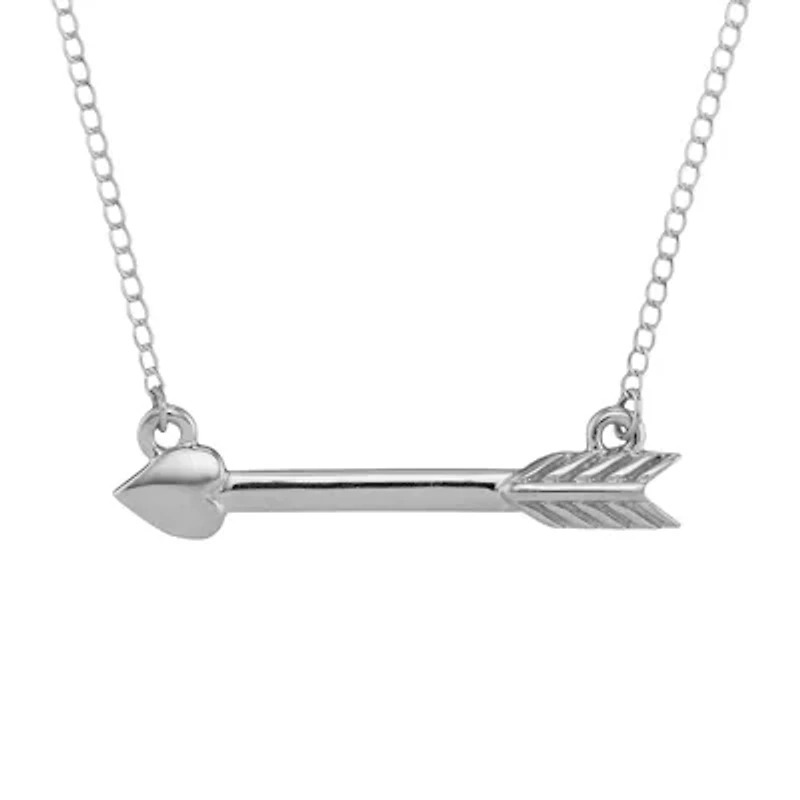 Personalized 14K White Gold Initial Arrow Pendant Necklace