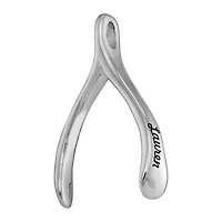 Personalized 10K White Gold Engraved Name Wishbone Pendant Necklace