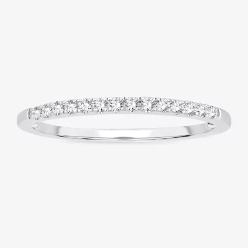 Womens 1/10 CT. T.W. Natural White Diamond 10K Gold Wedding Band