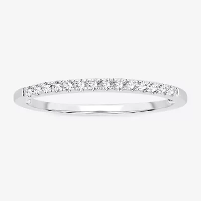 Womens 1/10 CT. T.W. Natural White Diamond 10K Gold Wedding Band