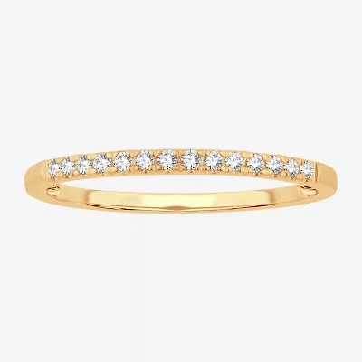 Womens 1/ CT. T.W. Natural White Diamond 10K Gold Wedding Band