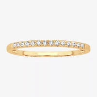 Womens 1/ CT. T.W. Natural White Diamond 10K Gold Wedding Band