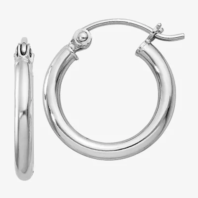 Womens Sterling Silver 17mm Hoop Earrings