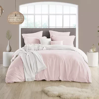Swift Home Modern Prewashed Crinkle Reversible Duvet Cover Set