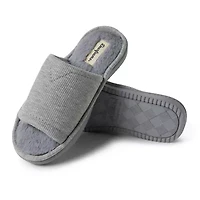 Dearfoams Demi Rib Knit Womens Memory Foam Slip-On Slippers